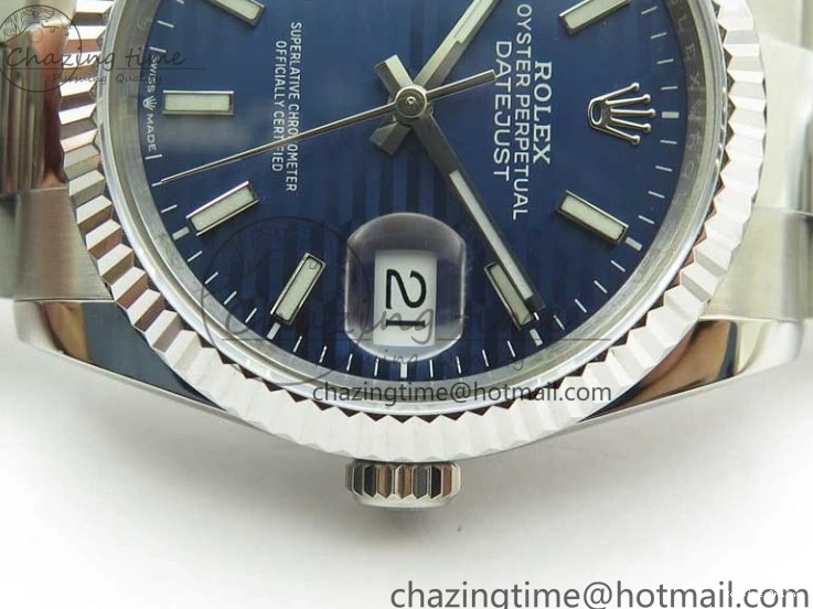 0125 Stylish DateJust 36 SS 126200 BP Maker 1:1 Best Edition Fluted Bezel Blue Dial on Oyster Bracelet 2538